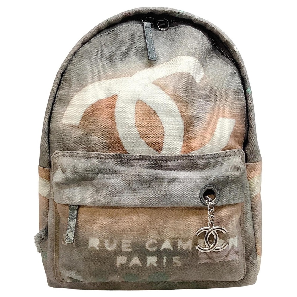 CC Art School Graffiti Printed Canvas Backpack sprayed 31 Rue Cambon PREORDER